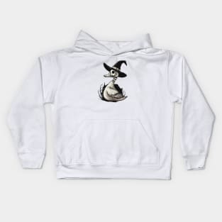 Skeleton Witch Duck Kids Hoodie